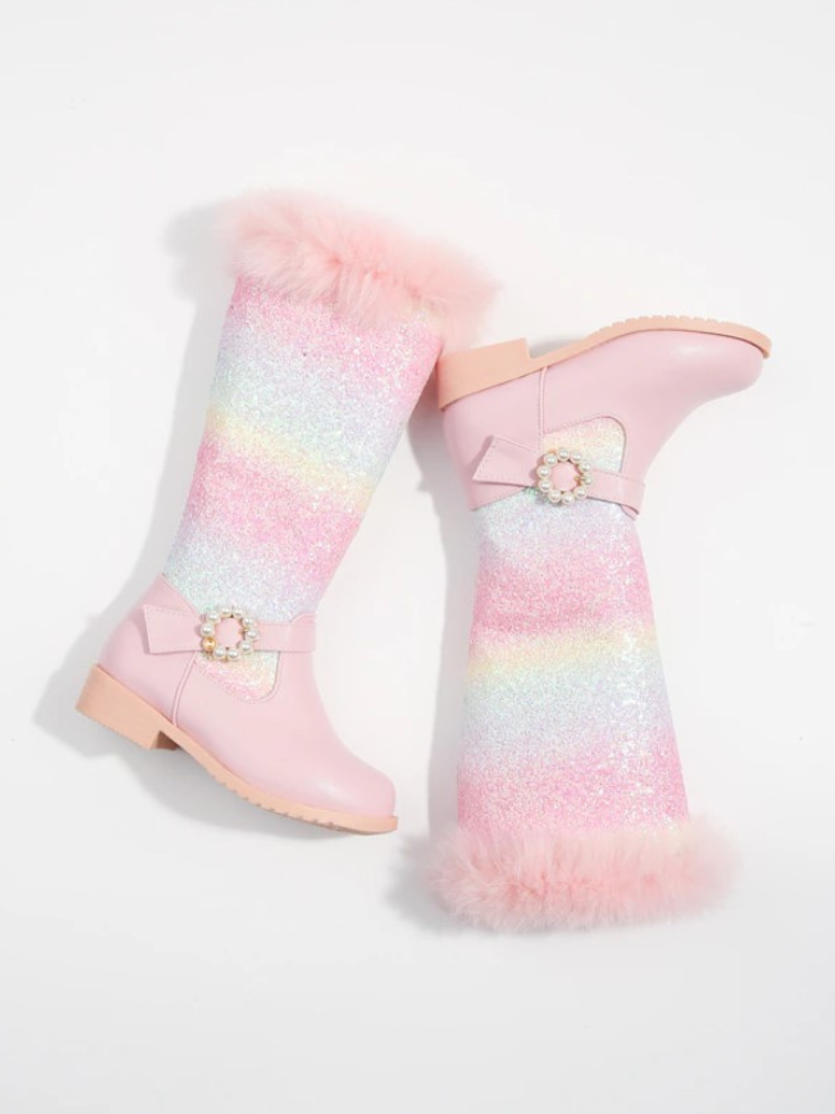 Mia Belle Girls Glitter Rainbow Boots | Shoes By Liv & Mia