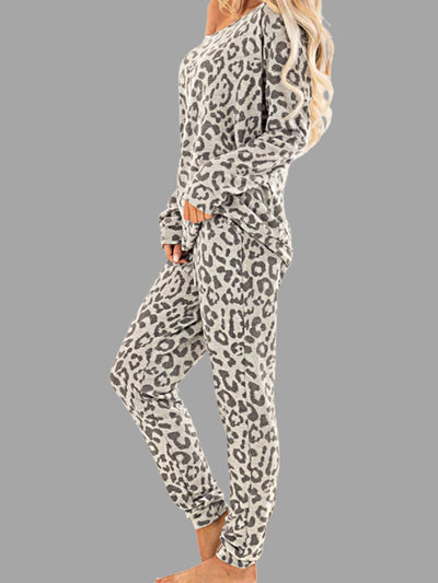 Women's Casual Evenings Leopard Loungewear Jogger Set - Mia Belle Girls