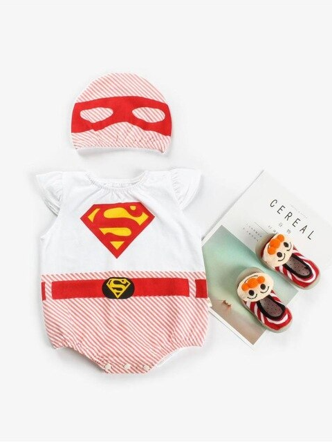 Baby Superwoman-Inspired onesie with Matching Hat