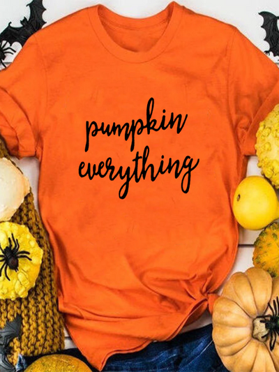 Women's "Pumpkin Everything" Short-Sleeved Top - Mia Belle Girls - orange