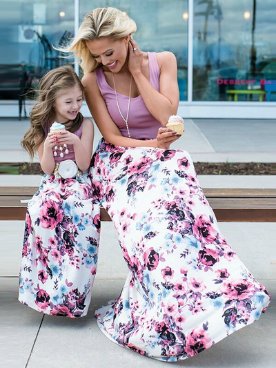 Mommy and Me Pastel Rainbow Leggings, Mommy Daughter Matching
