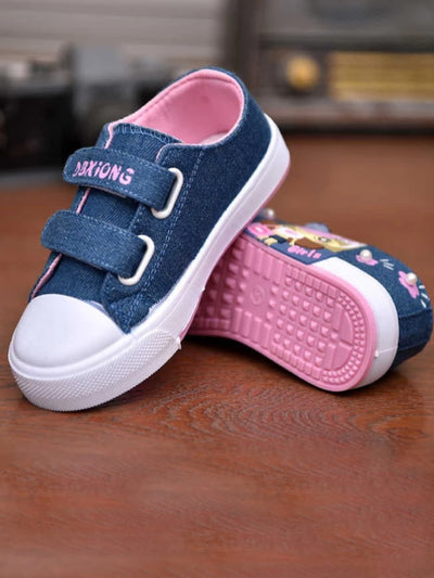 Back To School Shoes | Denim Velcro Strap Sneakers | Mia Belle Girls