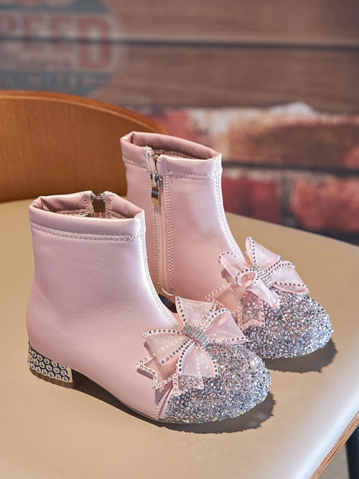 Mia Belle Girls Pink Glitter Boots | Shoes By Liv & Mia