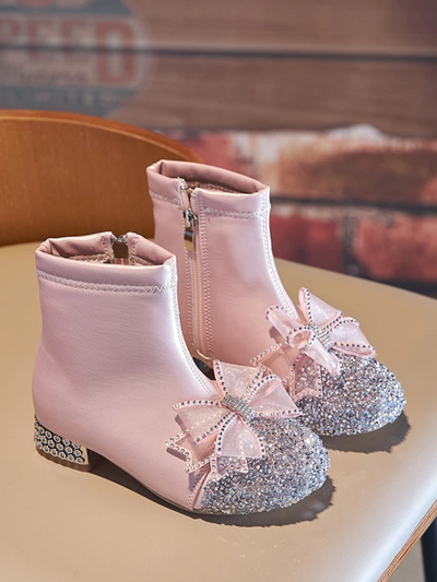 Mia Belle Girls Pink Glitter Boots | Shoes By Liv & Mia