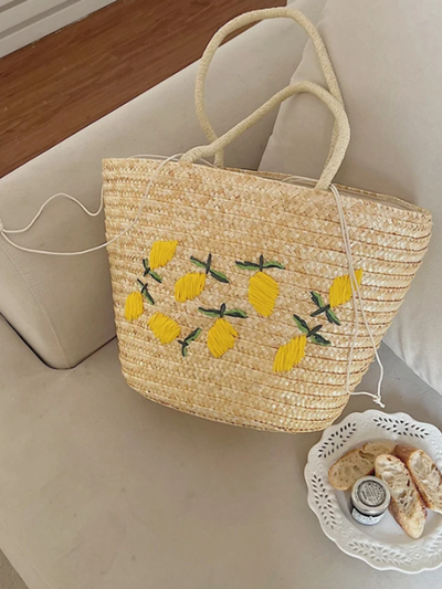 Mia Belle Girls Lemon Woven Tote Bag | Girls Bags