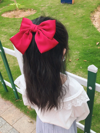 Girls School Accessories | Satin Hair Bow Clip | Mia Belle Girls