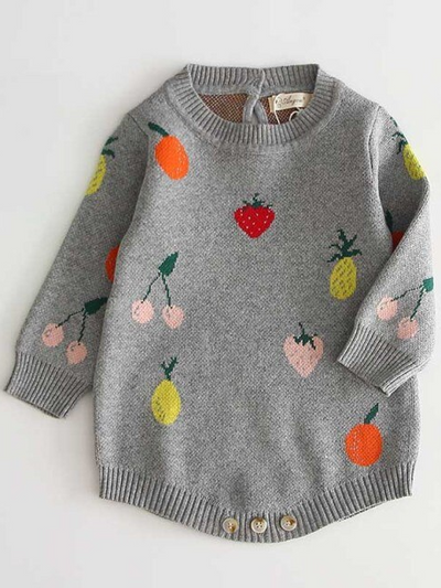 Baby Sweet Like Fruit Long Sleeve Sweater Onesie