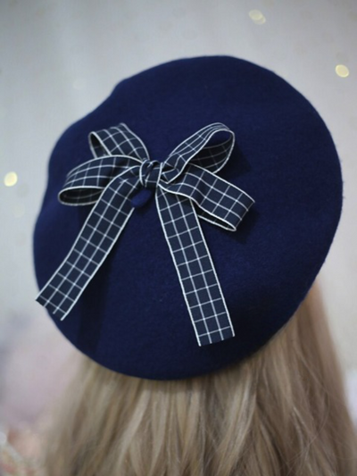 Mia Belle Girls Bow Embellished Beret Hat | Girls Accessories