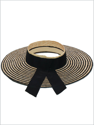 Women's Striped Visor Straw Hat