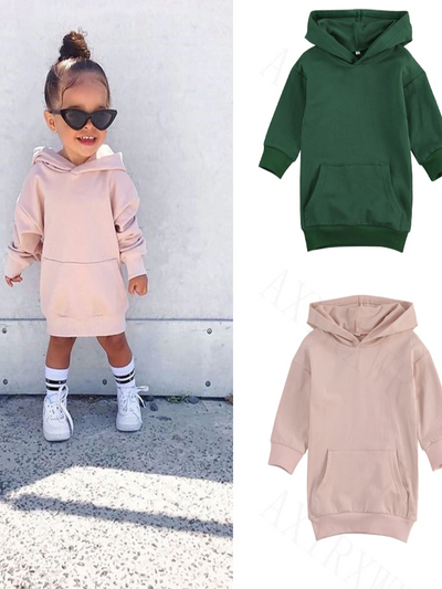 Girls Sweaters | Oversized Pink Kangaroo Hoodie | Mia Belle Girls