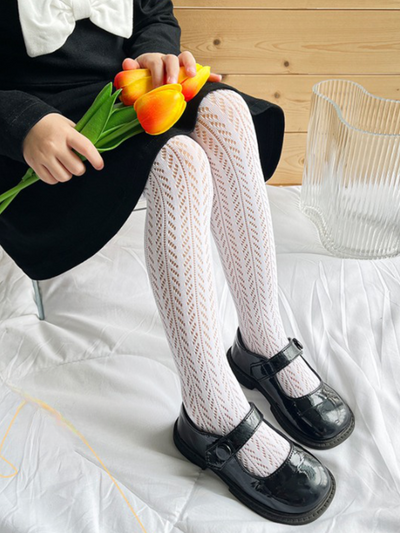 Mia Belle Girls | Patterned Black Tights | Girls Accessories