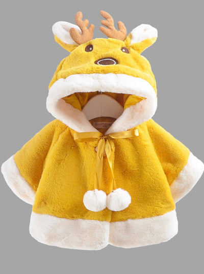 Baby Reindeer Games Holiday Reindeer Themed Hoodie Sweater - Yellow