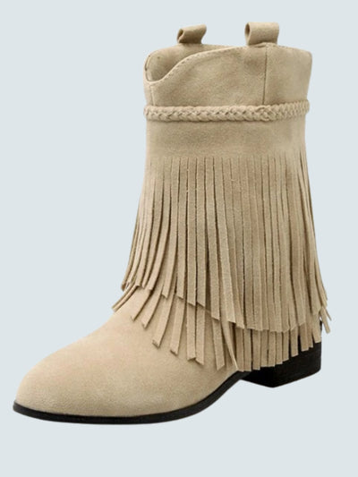 Women's Fringe Ankle Pointed Booties By Liv and Mia - Mia Belle Girls
