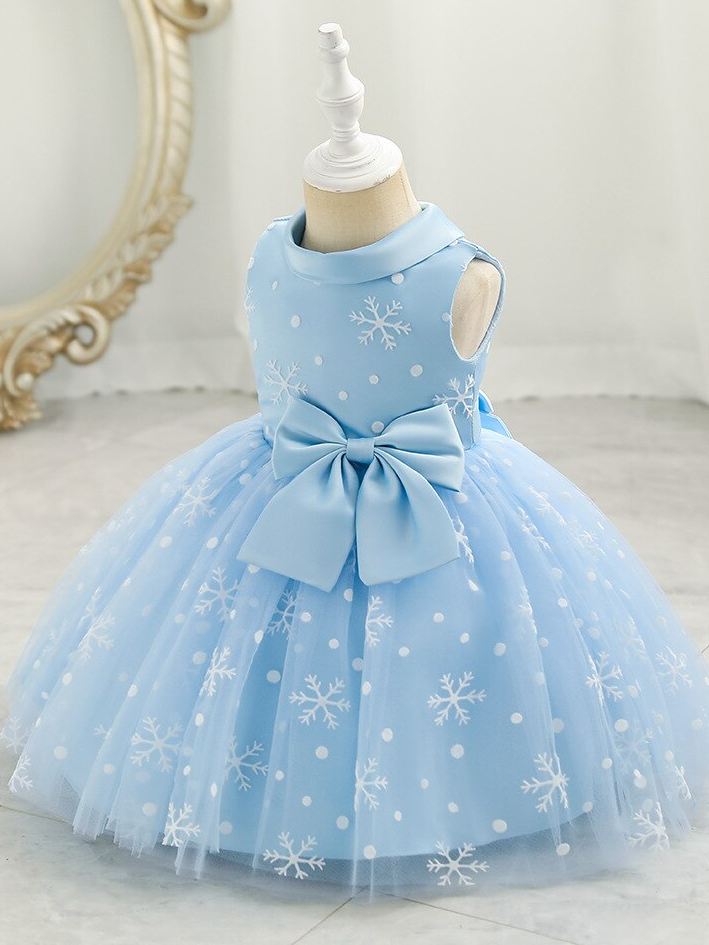 Snowflake Sleeveless Formal Winter Dress