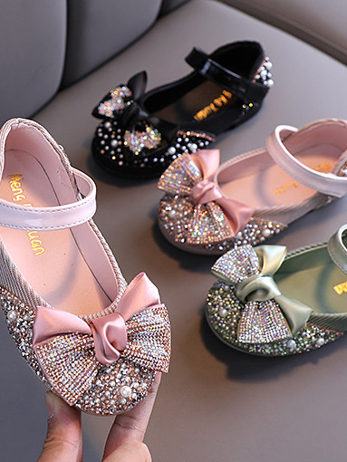 Shoes By Liv & Mia | Rhinestone & Pearl Ballet Flats - Mia Belle Girls