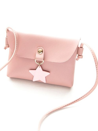 Girls Crossbody handbag with star pendant-pink