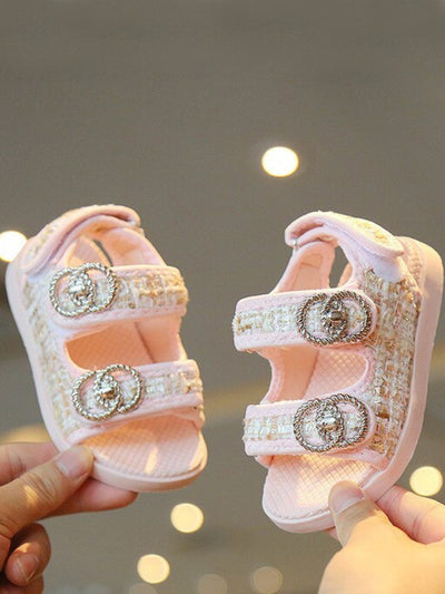 Kids Shoes By Liv & Mia | Shimmer Tweed Sandals | Mia Belle Girls