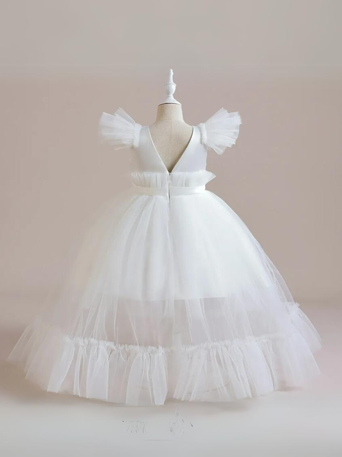 Mia Belle Girls Gathered Tulle Gown | Girls Communion Dresses