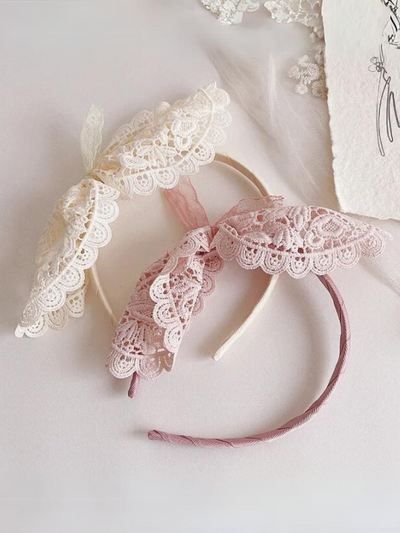 Mia Belle Girls Crochet Bow Headband | Girls Accessories