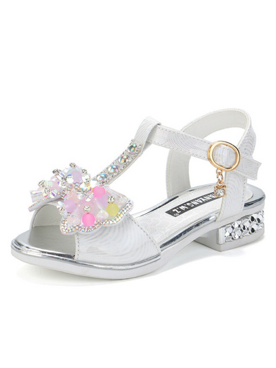 Mia Belle Girls Bejeweled T-Strap Sandals | Shoes By Liv and Mia