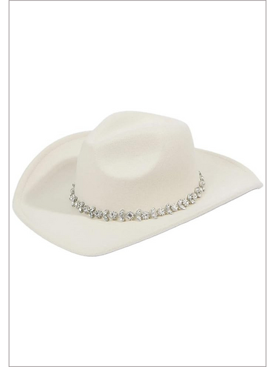 Mia Belle Women's Rhinestone Brim Cowgirl Hat | Accessories