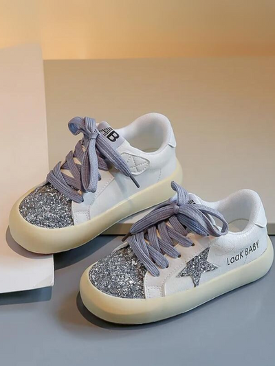 Mia Belle Girls Glitter Star Sneakers | Shoes By Liv & Mia