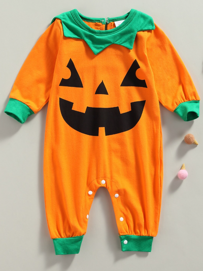 Baby Cutest Jack-O-Lantern Halloween Onesie - Mia Belle Girls