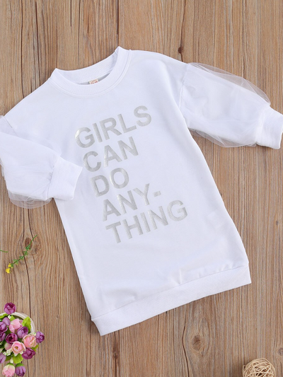 Girls Can Do Anything Sweater Dress - Mia Belle Girls