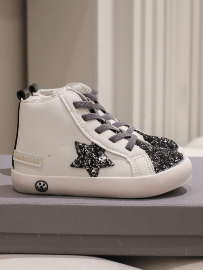 Mia Belle Girls High-Top Glitter Sneakers | Shoes By Liv and Mia