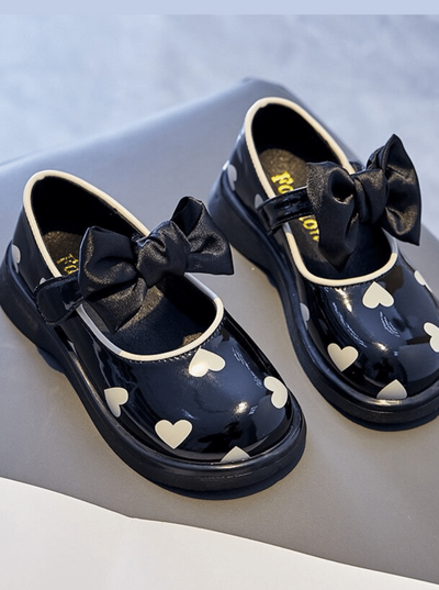 Toddler Shoes By Liv & Mia | Girls Heart Print Patent Mary Jane Flats