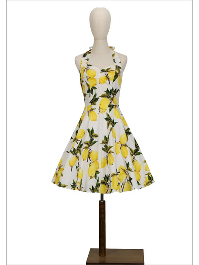 Mia Belle Girls Lemon Halter Dress | Girls Summer Dresses