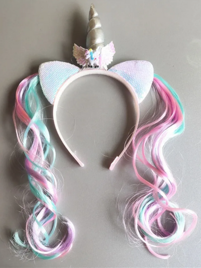 Mia Belle Girls Candy Curls Unicorn Headband | Accessories
