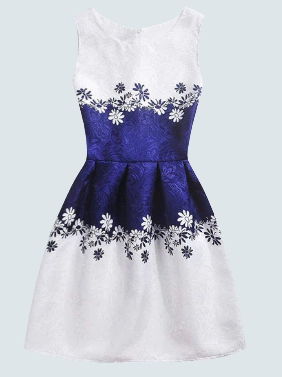 Girls Printed A-Line Dress - Blue Flower / 7 - Girls Spring Casual Dress