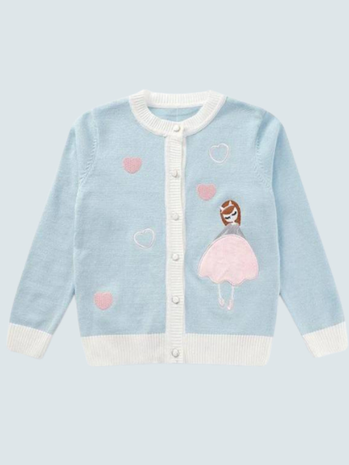 Girls knit sweater with heart and ballerina details