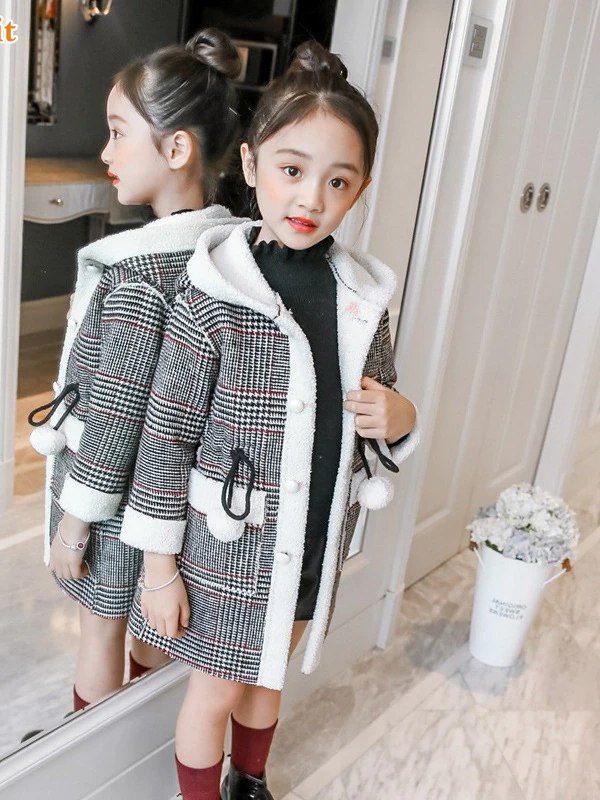 Toddler Clothing Sale | Stylish Black Plaid Hoodie Coat | Girls Boutique