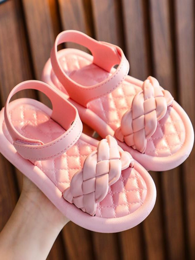 Girls Woven Summer Sandals By Liv and Mia - Pink