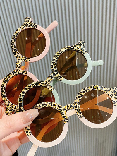 Girls Round Leopard Sunglasses