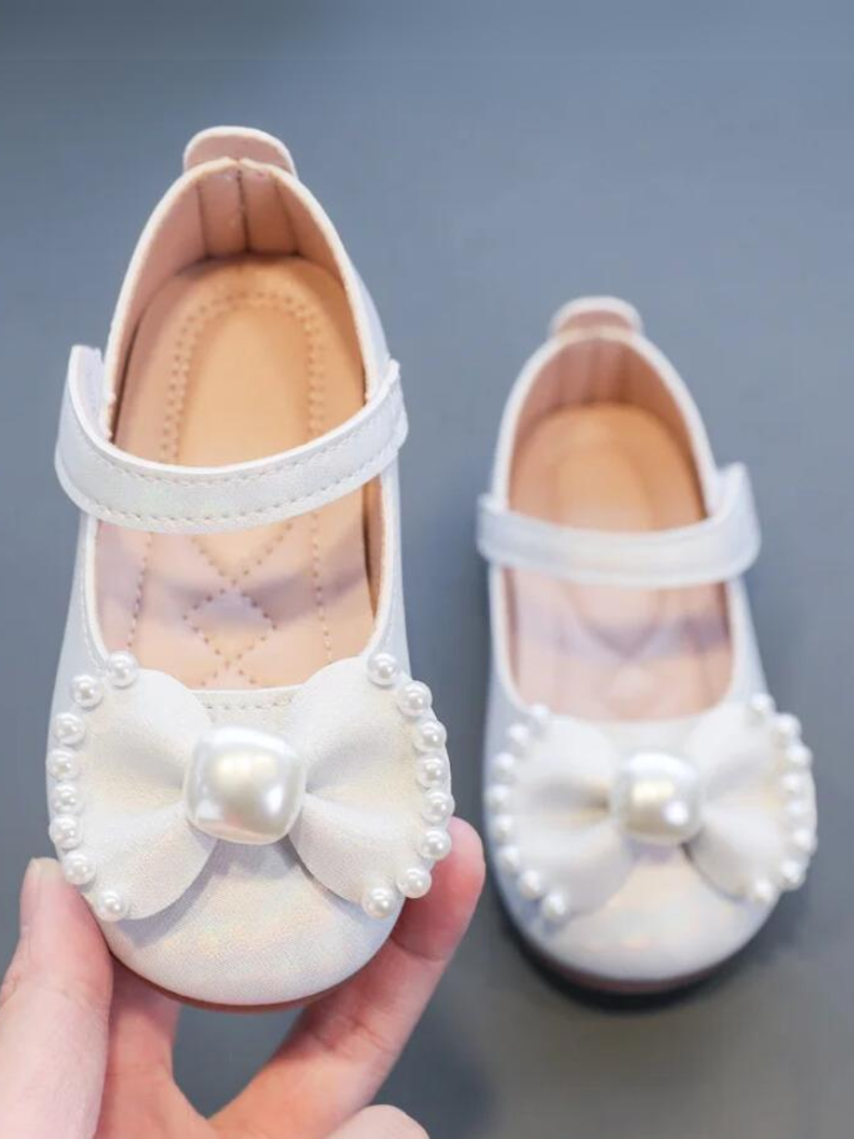 Mia Belle Girls Pearly Bow Mary Jane Shoes | Shoes By Liv & Mia