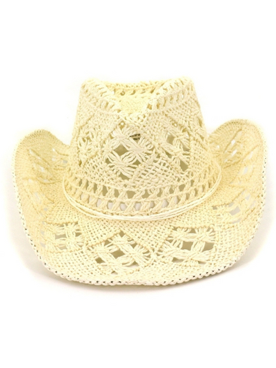 Kids Fashion Accessories | Little Girls Ivory Straw Cowboy Hat