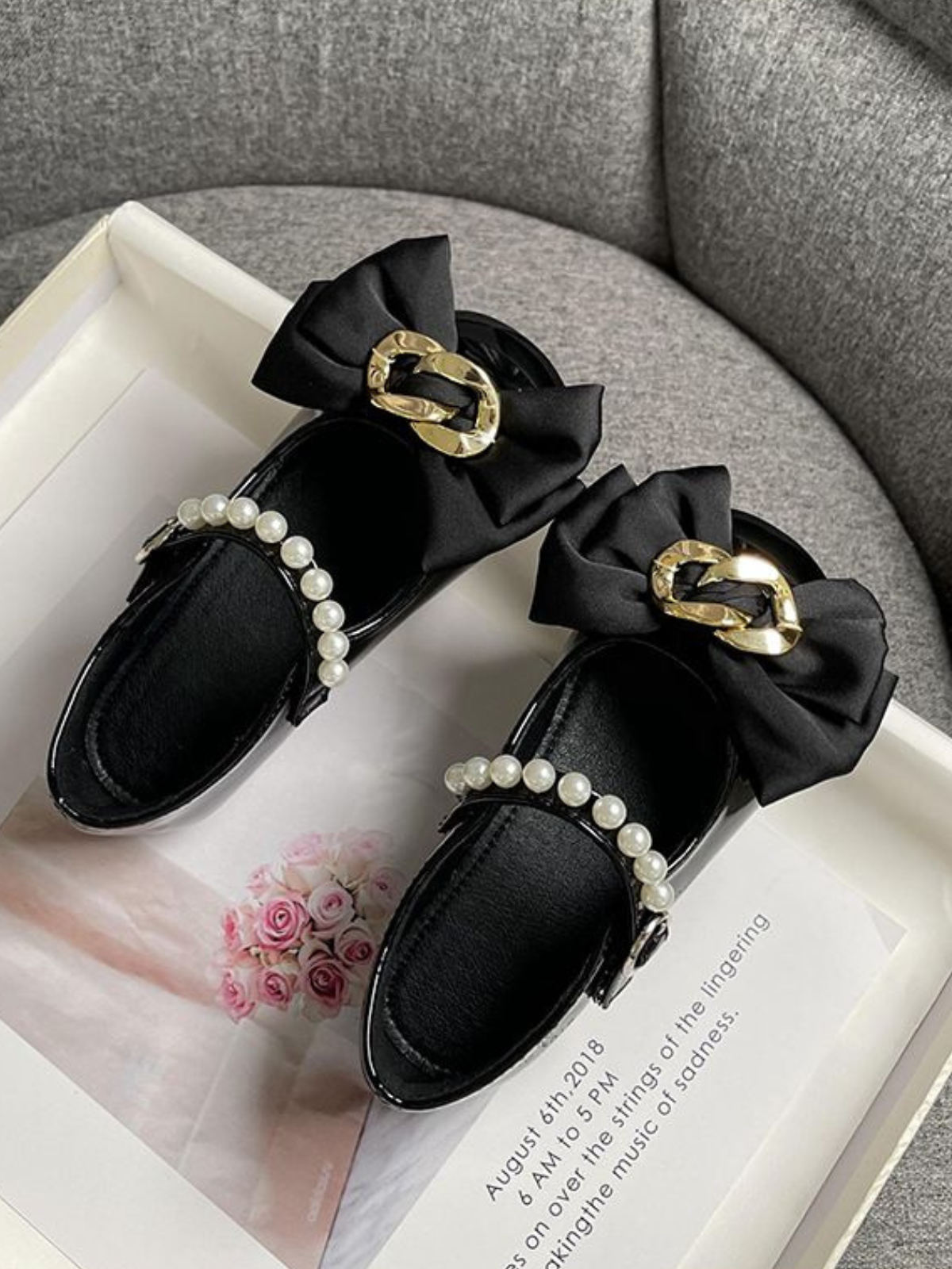 Fancy Soirée Pearl Strap Mary Jane Shoes By Liv and Mia
