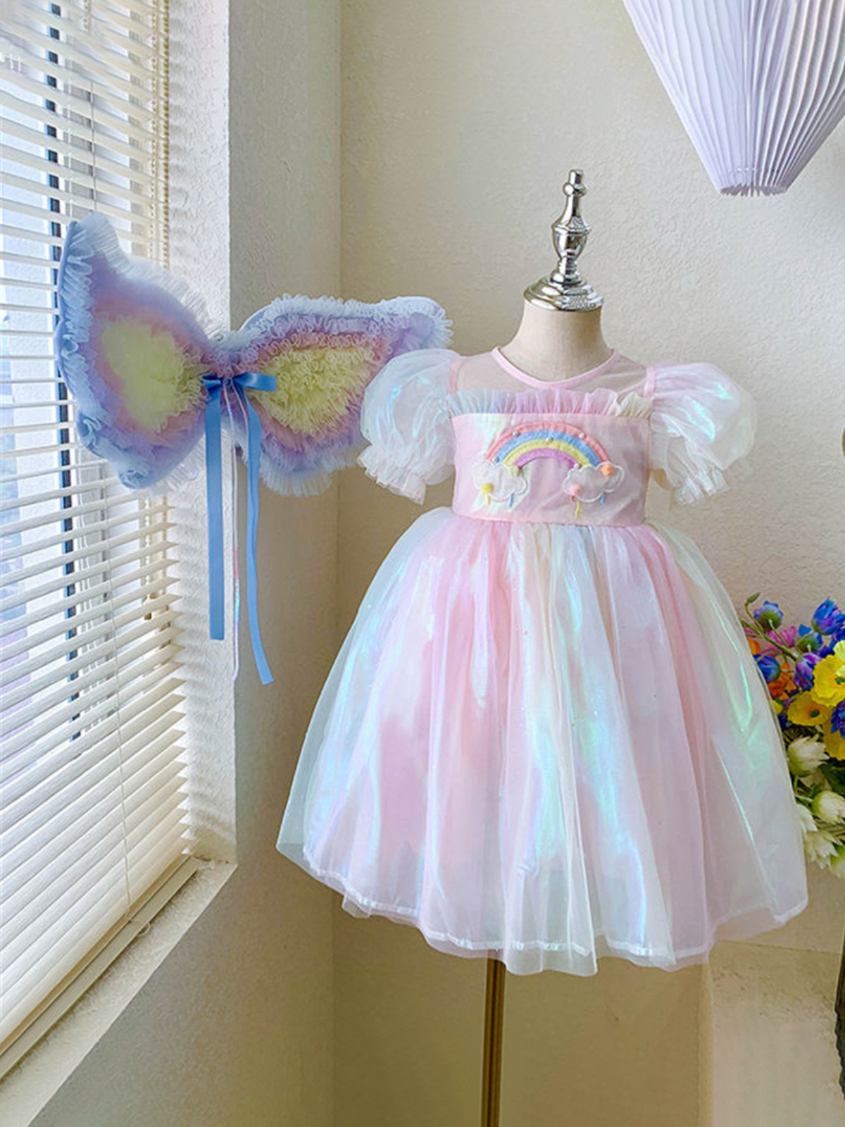 Little Miss Fairy Godmother Rainbow Tulle Dress