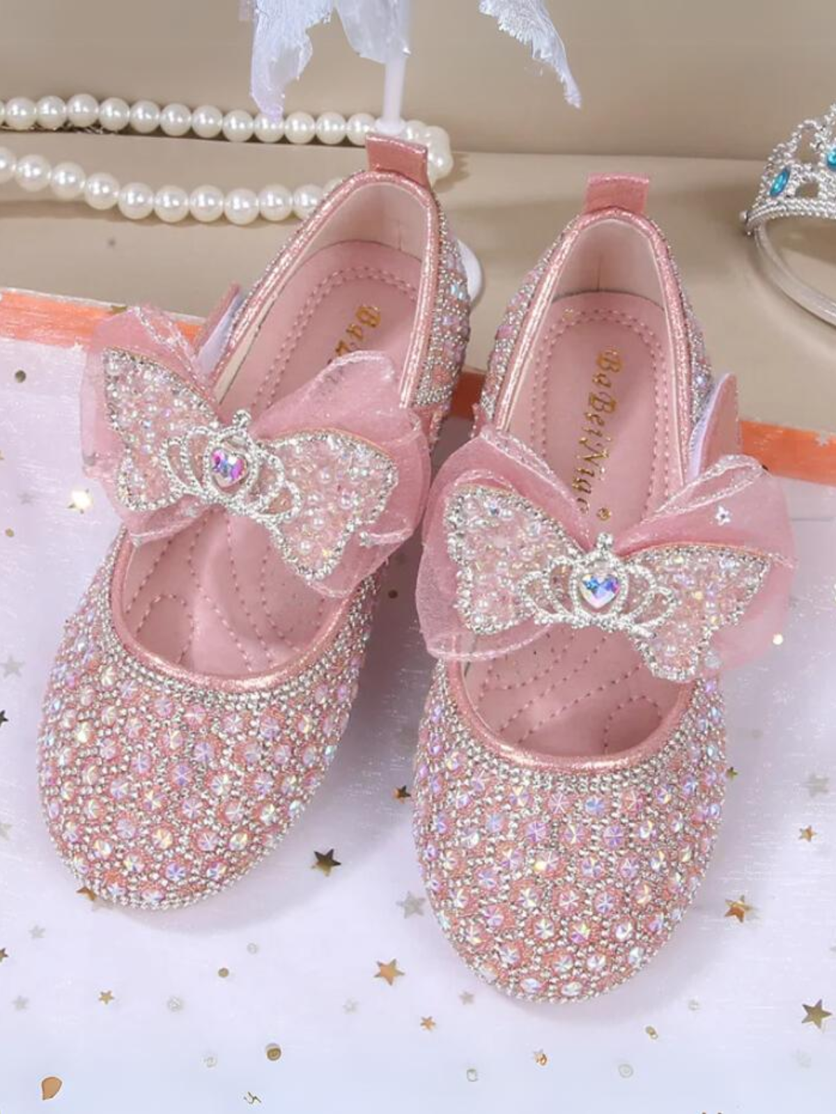 Mia Belle Girls Sparkly Bow Mary Jane Shoes | Shoes By Liv & Mia