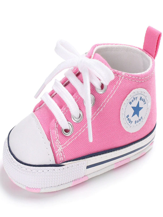 Baby First Steppers Canvas Sneaker Flats by Liv and Mia Pink