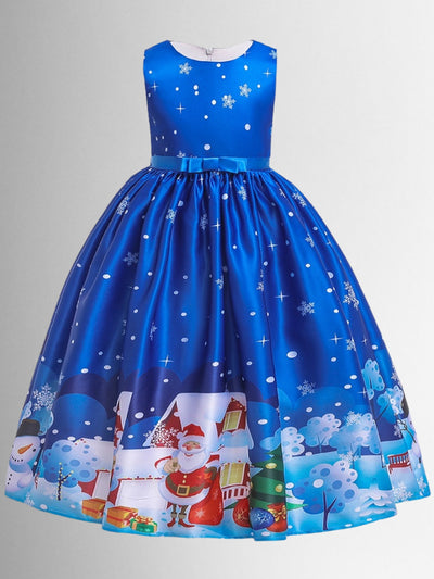 Formal Winter Dresses | Girls Christmas Print Special Occasion Gown