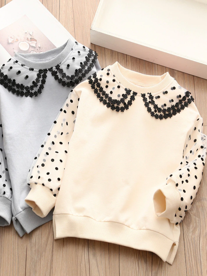 Cute Clothes For Girls | Swiss Tulle Dots Sweater | Mia Belle Girls