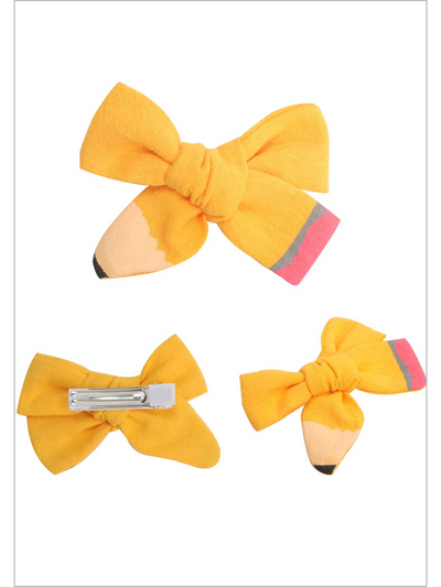 Girls School Accessories | Pencil Ribbon Hair Bows | Mia Belle Girls