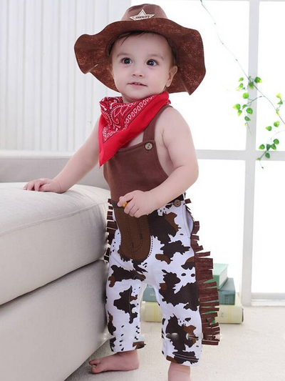 Baby Cowgirl Halloween Overall Set