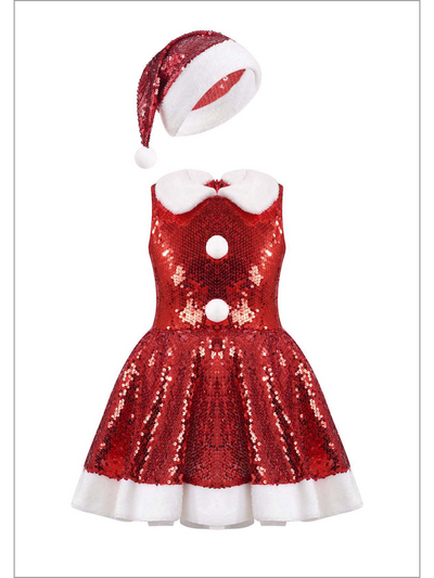 Mia Belle Girls Sequined Christmas Costume | Girls Winter Dresses