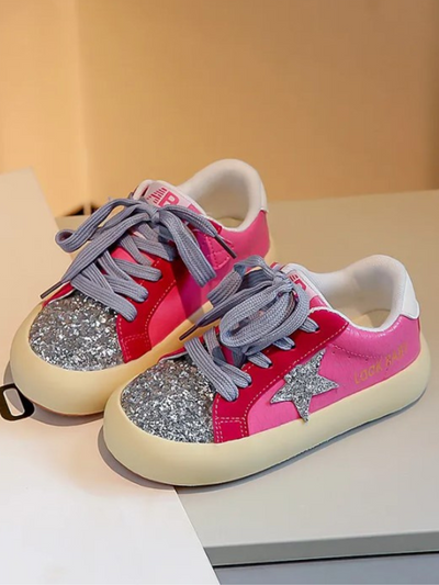 Mia Belle Girls Glitter Star Sneakers | Shoes By Liv & Mia