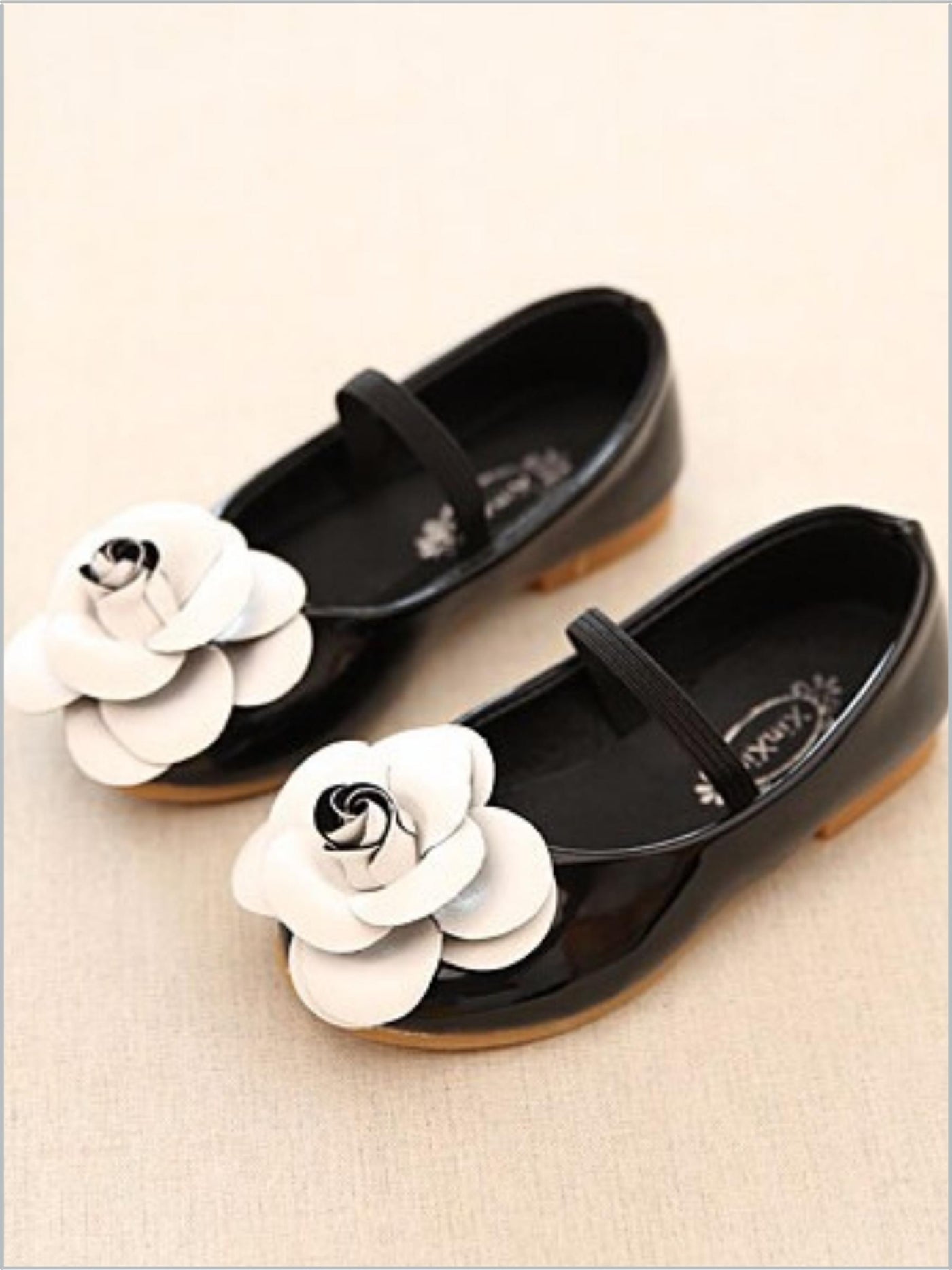 Girls Camellia Flower Ballerina Flats Shoes By Liv and Mia